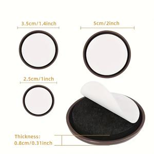 TEMU 16개 브라운 자체 접착형 무소음 가구 슬라이드 - 카펫 및 단단한 바닥용 재사용 가능한 스크래치 방지 모바일 패드, 가구 및 가전 제품 슬라이딩에 적합