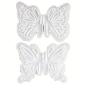 TEMU 2pcs 세트 3D 나비 실리콘 몰드, 다이내믹 윙 스프레드 디자인, 수제 에폭시 수지 캐스팅 몰드, DIY 공예 및 장식용