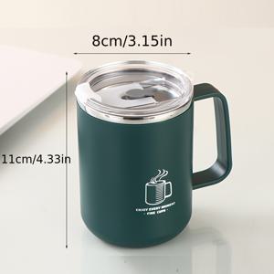 TEMU 뚜껑이 있는 스테인리스 스틸 보온 여행용 머그컵 - 이중벽 진공 단열, 사무실 및 야외 활동을 위한 누수 방지 커피 컵 - 화려한 노랑과 검은색 악센트, 출퇴근용 컵 | 현대적인 커피 컵 | 누수 방지 뚜껑, 커피 머그