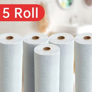 TEMU 5개 백색 열린수지 자체 접착 벽지, 세탁 가능 3D 텍스처 비닐 벽 장식, 방화 방지, 쉬운 설치, 벽돌 돌 및 나무 스타일, 거실 및 식당용 직선 매치 패턴