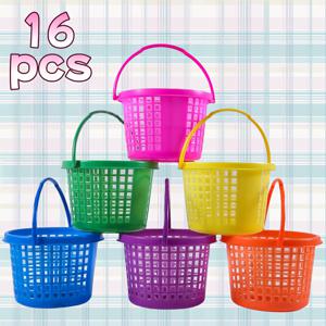 TEMU 16개의 플라스틱 바구니 세트, 부대용으로 완벽, 테마 정원 파티에 이상적, 부활절 달걀과 선물을 들 수 있습니다.