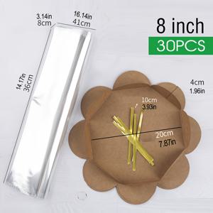 TEMU 20개/30개 일회용 투명 케이크 백, 하라주쿠 케이크 플라스틱 포장, 빵 포장 백, 토스트, 쿠키, 스낵, 상업용 배달 플라스틱 백, 홈 베이킹 포장