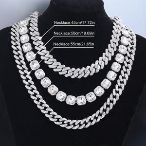 TEMU 3개 세트 남성용 쥬얼리 세트 쿠바 체인 목걸이 세트, 힙합 스트리트 스타일 주얼리 파티, 생일, 발렌타인데이, 추수감사절 선물용