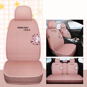 TEMU 【플레이풀 참】통기성 사계절용 카시트 커버 - 내구성 폴리에스터, 스크래치 방지 귀여운 곰 디자인 (앞좌석 & 뒷좌석)