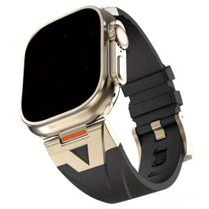 TEMU 38mm/40mm 42mm, 44mm,45mm &49mm 애플워치 9/ 8/7/6/5/4/3/2/1 SE와 울트라용 - 패셔너블한 내구성과 메탈 악센트가 돋보이는 방수 스포츠밴드, 피트니스 추적기 밴드, 운동 액세서리, 모던한 wristband, 편안한 착용감, 유연한 소재, 스마트워치 액세서리, 피트니스 매니아를 위한 테크사비 사용자