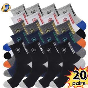 TEMU 20켤레 남성용 사계절 아웃도어 스포츠 양말 - 통기성 올테레인 트랙션, 헤비듀티 캐주얼 & 애슬레틱 웨어, 체육관 및 일상용 편안한 착용감 - 20켤레 팩 (손세탁 전용) - 스니커즈/부츠 호환 - 내구성