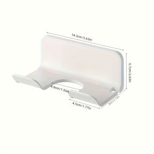 TEMU 1개의 현대적인 벽걸이 플라스틱 헤어 드라이어 홀더, 드릴링 불필요, 쉬운 설치, 다기능 욕실 보관 선반, 실용적인 후크, 후크