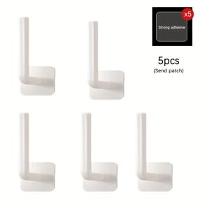 TEMU 5pcs/10pcs/Set 다기능 후크 흰색 검정색 드릴링 없음 후크 주방 절단판 보관 랙 홈 유형 드릴링 없음 강한 접착제 벽걸이 모자 보관 랙, 강한 접착제 벽걸이 모자 후크, 다기능 야구 모자 보관 랙, 드릴링 없음 모자 후크, 야구 모자 디스플레이 랙, 후크, 후크