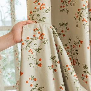 TEMU 1pc 레드빈 프린트 - 현대 스타일, 더블 레이어드 로드 포켓 디자인, 열绝緣 및 장식용, 거실, 침실, 사무실, 파티용 - 220-240gsm 폴리에스터, 모든 계절 사용, 거실용 커튼