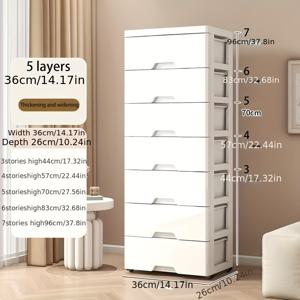 TEMU 휠이 달린 5단 플라스틱 보관함 - 방수, 쌓을 수 있음, 침실, 사무실, 욕실에서 가정용 정리에 이상적 - 장난감, 간식, 책, 가정용 보관함, 침실 정리 | 현대적인 보관함 | 내구성이 뛰어난 플라스틱 재질, 침실용 보관함, 보관함 서랍 단위