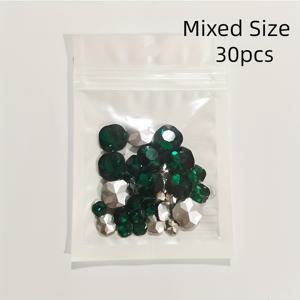 TEMU 30개의 우아한 합성 에메랄드 3D 사각형 유리 포인티드 바닥 S, 공예, 의류, 신발 및 기타 장식품을 위한 보석 펜던트 액세서리