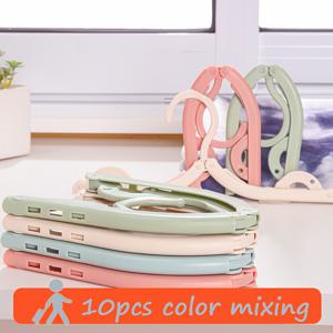 TEMU 10개입 (10pcs) 헤비듀티 플라스틱 접이식 옷걸이 - 가볍고 쌓을 수 있는 여행용 옷걸이, 파스텔 컬러 (핑크, 블루, 화이트, 민트 그린) - 캐리어, 옷장, 보트, RV용 컴팩트 휴대용 의류 걸이