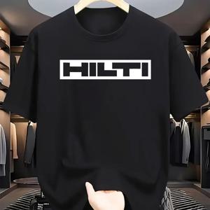 TEMU 힐티 남성용 캐주얼 반팔 티셔츠, 대담한 흰색 글자 프린트 - 가벼운 폴리에스터, 레귤러 핏 라운드 넥 여름용 티, 야외 활동 및 캐주얼 착용, 세탁기 사용 가능, 모던 에스테틱 | 쉬운 관리 원단|남자반팔티|반팔티