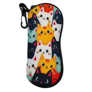 TEMU 1pc 생동감 있는 고양이 패턴 부드러운 고무 안경 케이스 - 내구성, 긁힘 방지, 먼지 방지, 소형 및 휴대용 보관 가방, 일상 활동용 - 남성 및 여성용 범용 패션 액세서리, 액세서리 | 생동감 있는 고양이 디자인 | 내구성 있는 보관 가방, 고양이 액세서리