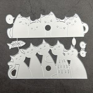 TEMU 1pc 고양이 생일 장식 절단 도구 - DIY 스크랩북 메탈 도구 절단, 인쇄 스탠스 템플릿, 종이 카드 만들기, 앨범 공예 및 파티 장식용 재미있는 디자인, 고양이 애호가 선물