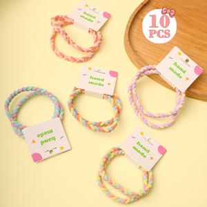 TEMU 귀여운 스타일 멀티컬러 브레이드 헤어 타이 10개, 소녀 선물용, 일상 헤어 스타일링, 청소년 선물, 컬러풀 헤어 밴드, 스타일리시 헤어 고무줄, 편안한 헤어 루프, 브레이드 헤어 밴드, 멀티팩 헤어 밴드, 포니테일 홀더, 학생, 젊은 여성용