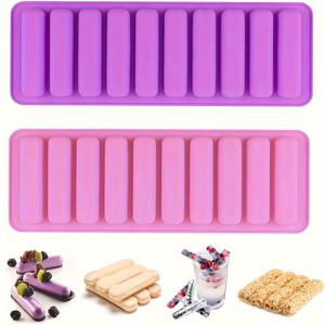 TEMU 소프트 캔디용 실리콘 초콜릿 몰드 롱 바 아이스 큐브 트레이 치간 이쑤시개 모양 몰드 2개 세트|얼음트레이