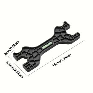 TEMU 전문가용 플라스틱 더블헤드 파이프 렌치 내장 레벨 포함 - 및 배관 수리용 인체공학적 손잡이, 충격 방지, 홈 DIY 필수품 (검정색), 듀얼헤드 디자인