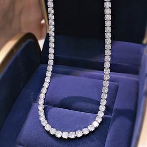 TEMU 남녀 공용 힙합 목걸이 - 대형 주얼리, 합성 시스틴(Zircon) & 레이어드 체인, 내구성 좋은 스테인리스 스틸, 남녀 공용 데일리 & 특별한 날 목걸이, 뮤직 페스티벌 주얼리, 펑키 스타일