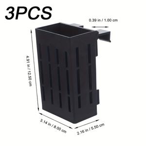 TEMU 수경식물 홀더 및 수족관 걸이대 3개 세트 - 사각 격자 디자인 내구성 플라스틱 다용도 수조 장식, 수생 식물, 홈 & 가든 정리용 (블랙/화이트), 경량 조직자