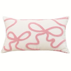 TEMU 타월 리본 소파 쿠션, 3D 귀여운 여자아이 베개 커버 (베개 코어 미포함), 봄철 거실 및 침실 장식용