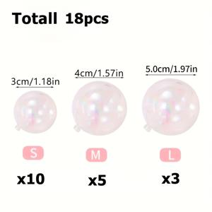 TEMU 18개 케이크 장식 볼 혼합 세트, 대·중·소 3가지 사이즈 조합, 생일, 결혼식, 졸업식, 기념일 등 파티 케이크 장식용. 할로윈, 크리스마스 이벤트 & 파티 용품 할로윈&크리스마스