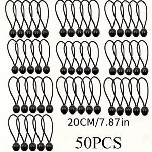 TEMU 50개 헤비듀티 탄성 스트랩 - 4/6/8인치 블랙 PVC 타이다운, 캐노피, 캠핑텐트, 짐, 우산용 - 쉘터, 가제보, 차양 고정에 적합