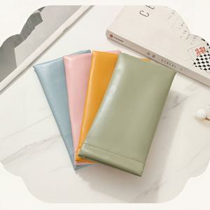 TEMU 부드러운 PU 패션 안경 케이스, 데일리 보관에 적합 - 휴대용 스퀴즈 안경 홀더 단색 스크래치 방지 안경 파우치 패션 안경