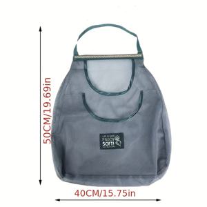 TEMU 마늘, 감자용 통기성 메쉬 보관백 1개 - 손잡이가 있는 내구성 있는 행잉 오거나이저, 비식품 접촉 안전한 통기성 원단, 신선함과 정리 위한 공간 절약 주방 & 식료품 저장 솔루션, 야채 보관, 비식품 소재