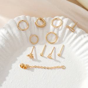 TEMU 11개 세트 스터드 귀걸이, 귀여운 카툰 벌 미니 피쉬테일 스터드, 뮤직 페스티벌 및 데일리 주얼리용 다양한 귀걸이 세트