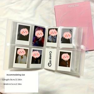 TEMU 240슬롯 3인치 플라스틱 포토 카드 앨범, 4구획 스냅 클로저 - 아이돌 카드, 스타스크랩북 및 사진용 대용량 정리함, 유명인 추모품 보관, 보호 커버 디자인, 내구성 있는 수납