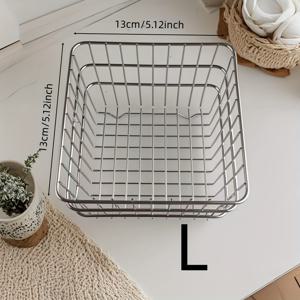 TEMU 2개/1개 스퀘어 스테인리스 스틸 보관 바구니, 화장품 정리함, 다용도 사무실 & 욕실 필통 – 완벽한 어머니날 선물