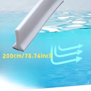 TEMU 1개 118.11인치 헤비듀티 실리콘 욕조매트 & 샤워문턱방수장벽 - 자가 접착식, 접이형 - 물빠짐, 쉬운설치, 39.37/78.74/118.11 사이즈, 투명한 유량디자인 목욕탕, душ, 세면대, 화장실용 - 현대적인 안전성과 습기 제어 (도구 불필요)