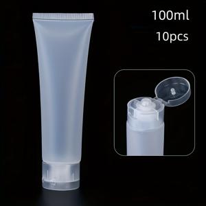 TEMU 10개 투명 재사용 가능한 스퀴즈 디스펜서 병 (20ml/30ml/50ml/100ml) - 누수 방지 휴대용 화장품 크림, 네일 폴리시 리무버, 페인트 및 윤활유 용기, 공예 및 DIY 아트 프로젝트용, 컴팩트 디자인, 견고한 구조, 소형 컨테이너, 홈 오거나이저