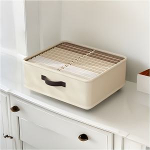 TEMU 휴대용 접이식 이중 겹 옷 정리함 - 양말, 속옷, 액세서리 보관용 내구성 폴리에스터 수납함 - 가정 및 여행용, 소형 공간 생활에 적합한 컴팩트 디자인과 견고한 구조