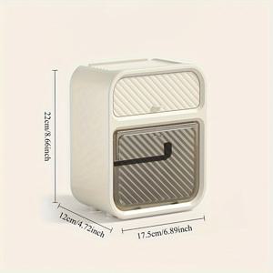 TEMU 1개 세트 무드릴 접착식 벽걸이 화장지 홀더 & 수납 정리함 - 360° 방수 샤워방지 디자인, 탈부착 가능한 투명 플라스틱 서랍 다용도 욕실/주방용 (화이트), 공간 절약형 대용량 멀티펑션, 디자인, 내구성 있는 화장지 보관함|화장지