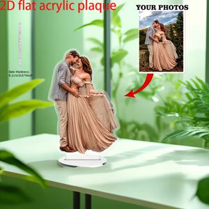 TEMU 2D 플랫, 맞춤형 개인화 사진 아크릴 데스크탑 장식, 결혼 사진, 아기 사진, 가족 초상화, 애완동물 사진 등 맞춤 제작, 양면 인쇄, 앞뒤 구분 없음, 선물 아이디어, 홈 데코, 모던 데코, 아크릴 디스플레이, 내구성 있는 아크릴, 매끄러운 마감, 맞춤형 기념품, 추억 디스플레이, 애완동물 애호가, 직장인, 2D 플랫 할로윈 크리스마스 장식
