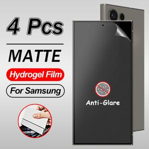 TEMU 삼성 갤럭시 S25 울트라 에지 S24 S23 울트라 S22 S20 플러스 FE 노트 20 울트라 10 플러스용 4개입 안티핑거프린트 매트 하이드로겔 필름, 반사 방지 투명 소프트 TPU 스크린 보호필름, 자가 회복 기능, 초슬림