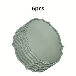 TEMU 6개 세트 30x43cm 오벌 레이스 식탁매트 - 할로윈 & 크리스마스 장식용 고급 주방, 거실, 파티 테이블 , 웨딩 선물