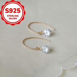 TEMU 925 실버 기하학적 여성용 귀걸이, 유니크한 디자인과 합성 지르코니아, 클래식하고 다재다능한 스타일 액세서리