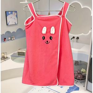 TEMU 1pc 귀여운 토끼 귀 수건 - 60*110 작은 스커트 - 착용 및 제거가 쉬움 - 초미세 섬유 부드럽고 편안함 - 착용 가능한 샤워 액세서리 - 욕실, 수영장, 침실에 적합 - 다양한 색상 제공