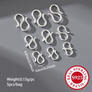 TEMU 5개/팩 S925 스털링 실버 팔찌 클라스프 목걸이 DIY 액세서리 핸드메이드 매칭 버클