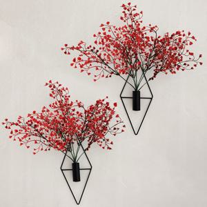 TEMU 2개 세트 벽걸이 화분 9.8x4.5인치, 인조 식물 포함, 금속 매달린 화병, 실내 식물 스탠드, 모던 기하학적 벽 장식, 홈 침실 거실 사무실용 (수생 식물과 못 포함), 홈 ,침실 장식, 스타일, 장식,금속 프레임,튼튼한 구조,장식용 벽걸이,식물 애호가,인테리어