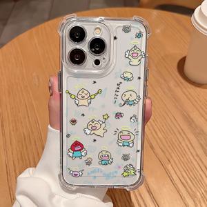 TEMU 아이폰 16, 15, 14, 13, 12, 11 프로 맥스, X, XR, XS 맥스, 8, 7 플러스용 앤젤 폰 케이스 - 방탄 투명 소프트 백 커버