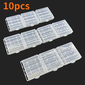 TEMU 10개 세트 스택 가능 & 스냅식 투명 플라스틱 배터리 보관함 - AA 4개/AAA 5개용 내구성 가벼운 정리함, 안전한 구획 보호, 여행용 디자인, 가정 및 사무실용 휴대용 배터리 케이스, 스냅식 잠금, 초경량 컨테이너