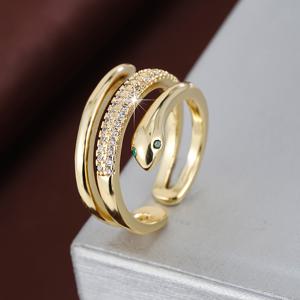 TEMU 1개 우아한 스네이크 디자인 조절 가능한 오픈 링 - 합성 지르코니아 스톤, 화이트 골드 도금, 데일리 웨어 & 선물용, 뱀 모양 주얼리, 세련된 스타일, 매끄러운 마감, 패션 애호가를 위한 여성 액세서리