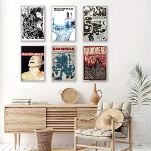 TEMU 6pcs 라디오헤드 밴드 포스터 - 프레임리스 빈티지 록 벽화 장식, 30.48x20.32cm 레트로 음악 포스터, 유명한 앨범 커버 및 밴드 멤버, 침실, 거실, 기숙사용 고품질 잉크가 있는 종이 - 음악 팬을 위한 이상적인 선물