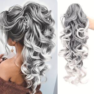 TEMU 여성용 내열 합성 포니테일 가발 - 볼륨감 있는 컬리/킨키 아프로 퍼프, 일상 및 파티, 웨딩용 자연스러운 룩 - 쉬운 관리 & 손상 없는 스타일링 - 빈티지 헤어스타일 익스텐션, 헤어 가발, 파티 액세서리, 우아한 헤어피스, 안전한 착용감, 페스티벌 헤어피스, 레트로 패션, 튼튼한 구조, 패션 애호가