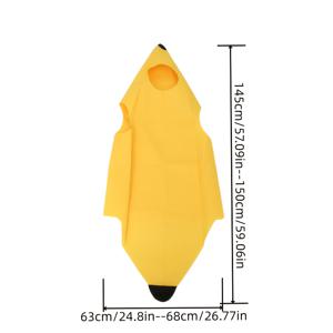 TEMU 남녀 공용 바나나 코스튬 - 폴리에스터, 깃털 없음, 할로윈, 크리스마스, 수확 축제, 테마 파티에 완벽, 바나나 파티 코스프레