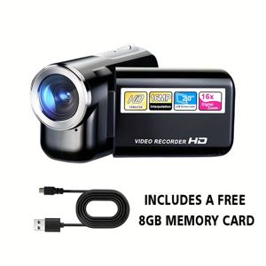 TEMU 1080P HD 비디오 녹화, 6배 디지털 줌, 자동 초점, USB/배터리 전원, 콤팩트 포인트 앤 슈트 카메라 (Vlogging, 여행, 유튜브, 스트리밍, 초보자 & 전문가용) - 휴대용 비디오 레코더, 브이로그 장비, 최신 레코더, 안정적인 성능, 콘텐츠 제작자, 캠코더, 인스타, 카메라 사진, 비디오 카메라, 풀 HD 캠코더